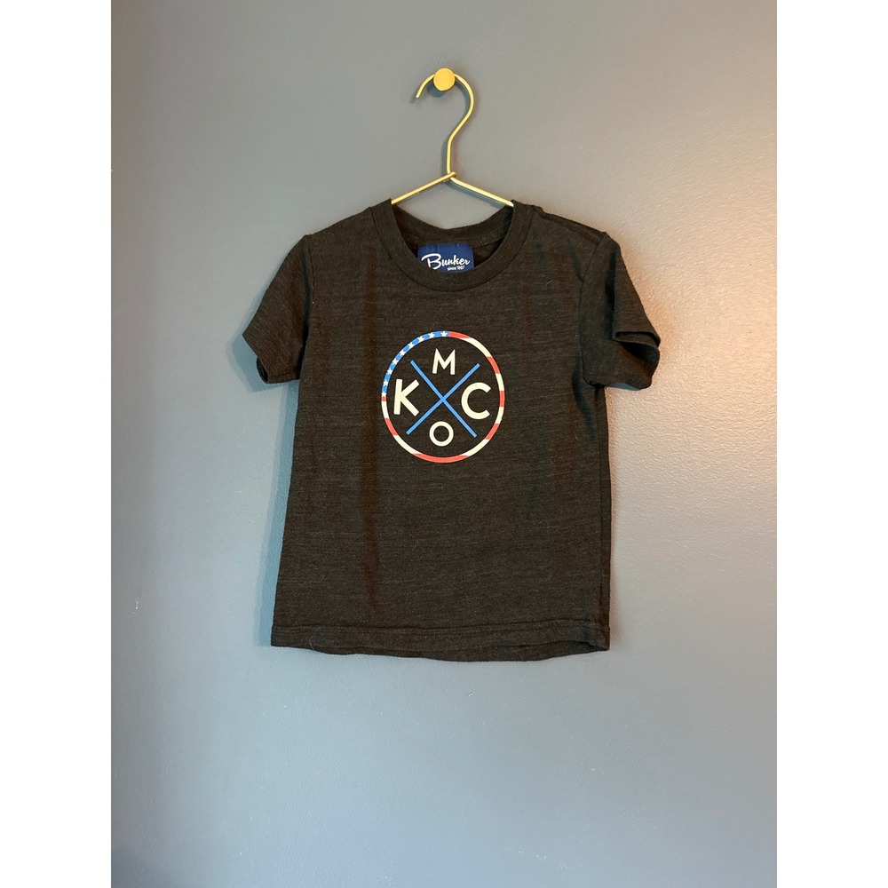 Bunker Kids‎ KCMO Kansas City Graphic Tee red white blue Charcoal